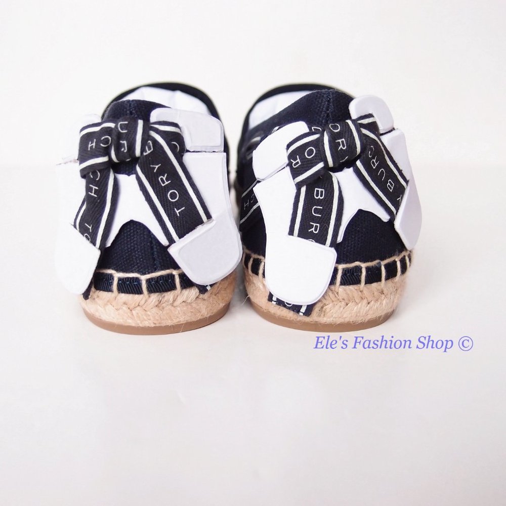 NIB Tory Burch Ribbon Woven Espadrille Flat NAVY US 7 7.5 8 8.5 9 AUTHENTTIC - Picture 12 of 16